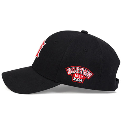 B letter side BOSTON Embroidery Baseball Cap