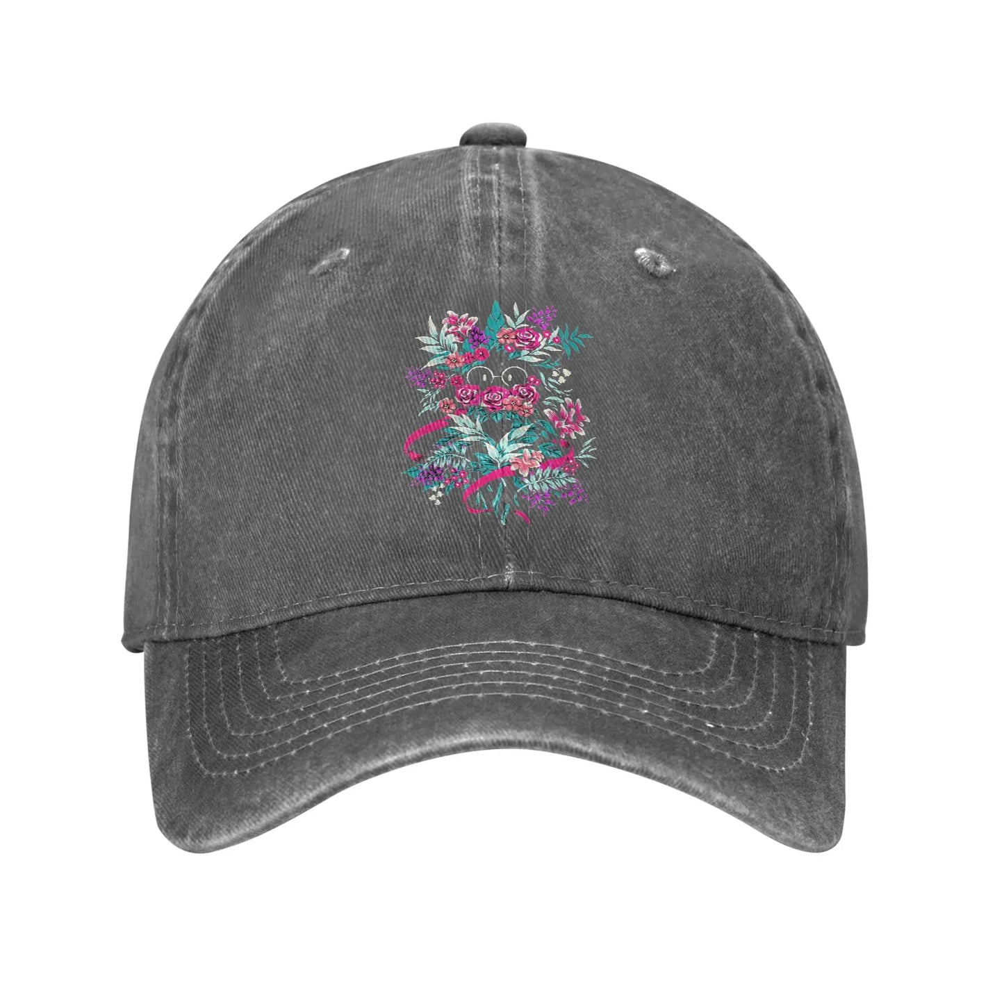 Deltarune Spamton Ralsei Floral Denim Baseball Cap