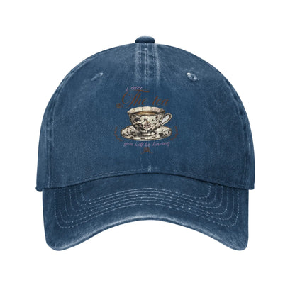 Washed "I Am The Tea" Fashion Baseball Cap