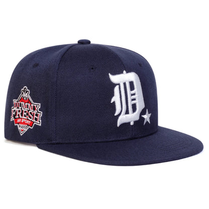 Dummy Fresh D Letter Embroidery Snapback Cap