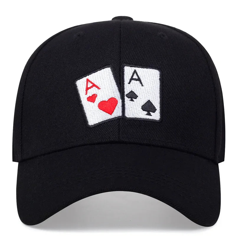 Unisex Poker Embroidery Baseball Caps