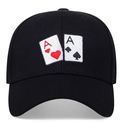 Unisex Poker Embroidery Baseball Caps