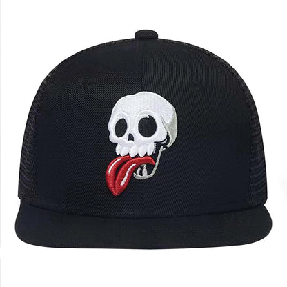Unisex Stick Out Your Tongue Embroidery Hip-hop Net Hats