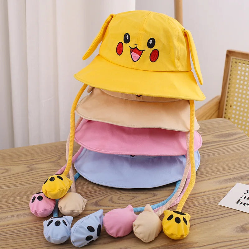 Kids Wide Brim Cotton Summer Bucket Hat