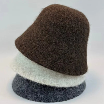 Retro Dome Wool Felt Bucket Hat
