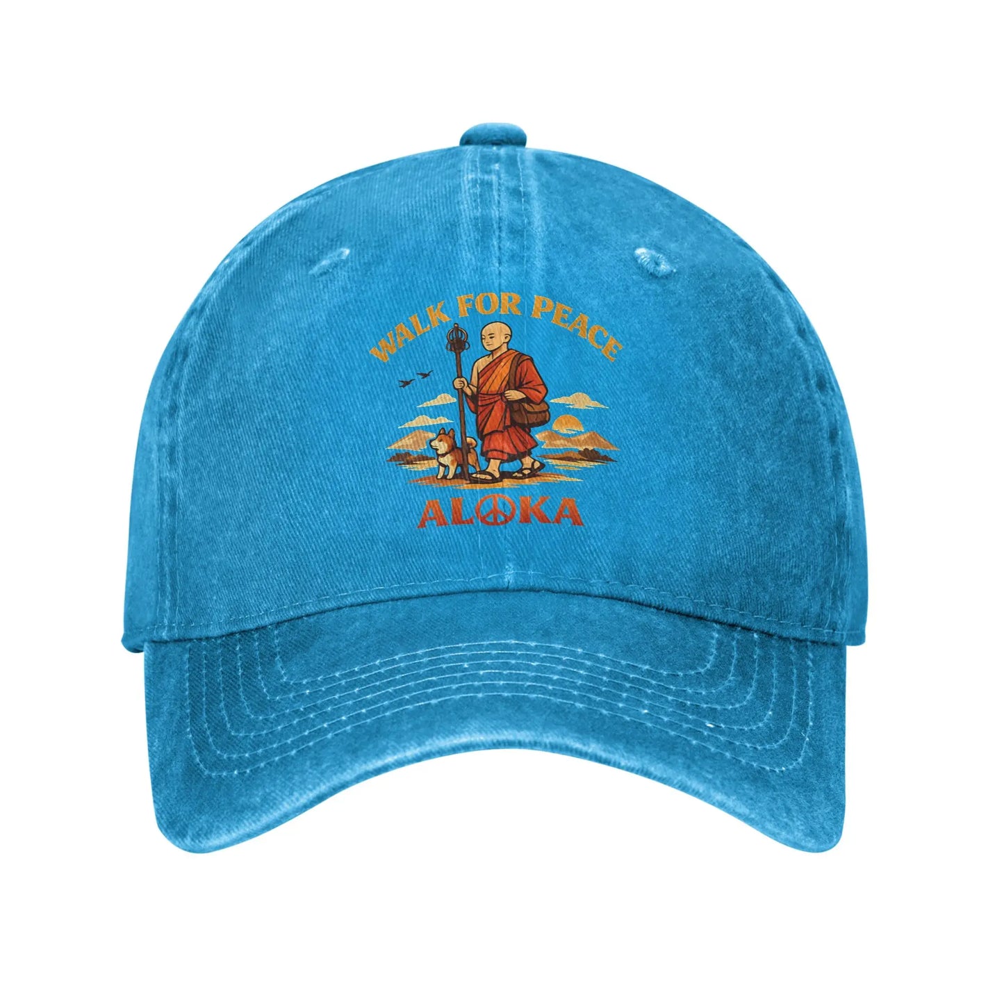 Walk For Peace Monk Dog Trucker Baseball Cap