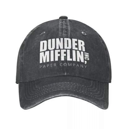 Classic Dunder Mifflin Distressed Denim Snapback Cap