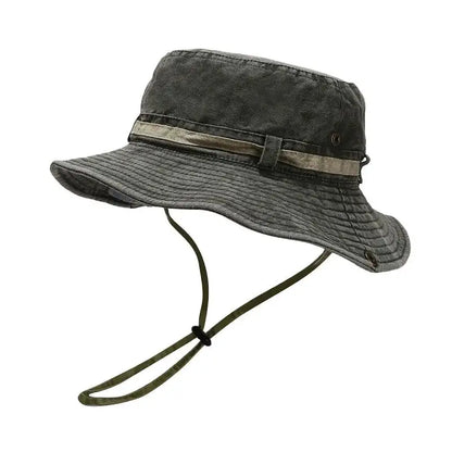 Solid Cotton Unisex Travel Bucket Hat