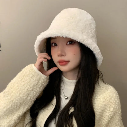 Women's Plush Fur Bucket Hat