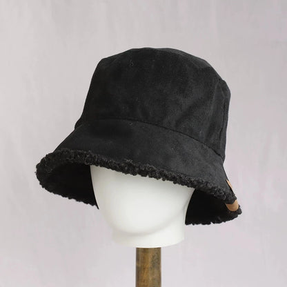 Women’s Reversible Lamb Wool Winter Bucket Hat