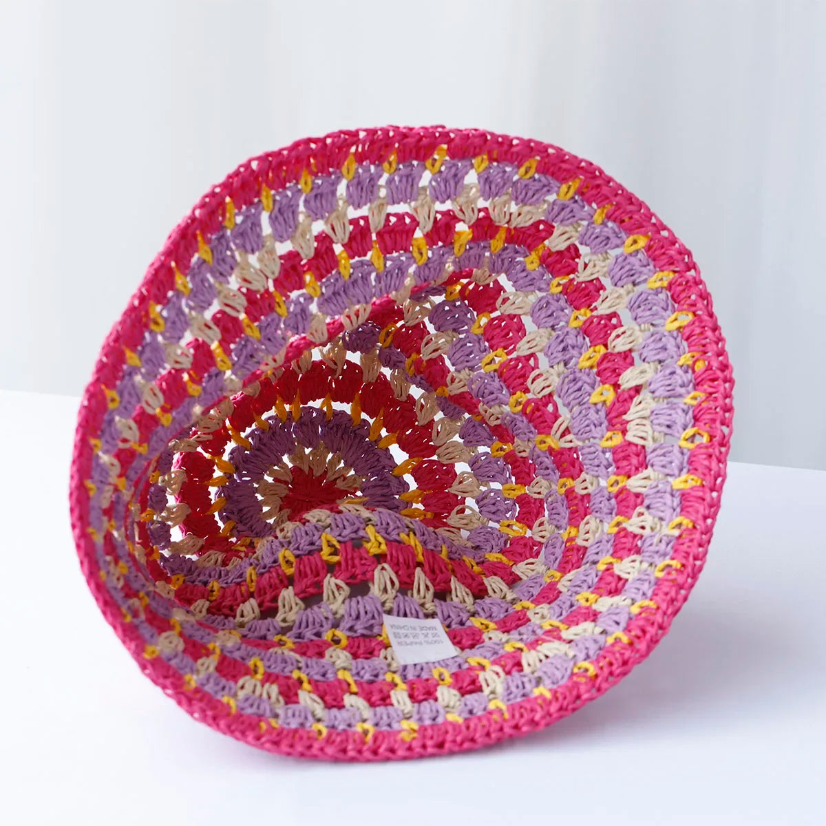 Handmade Multicolor Straw Bucket Hat