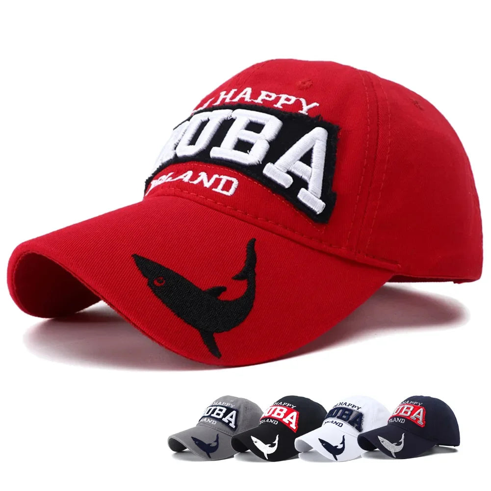 ARUBA Shark Embroidered Snapback Cap