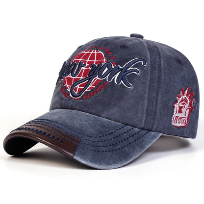 Unisex New York Embroidery Wash Baseball Caps
