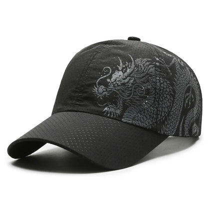 Chinese Style Dragon Printed Baseball Cap