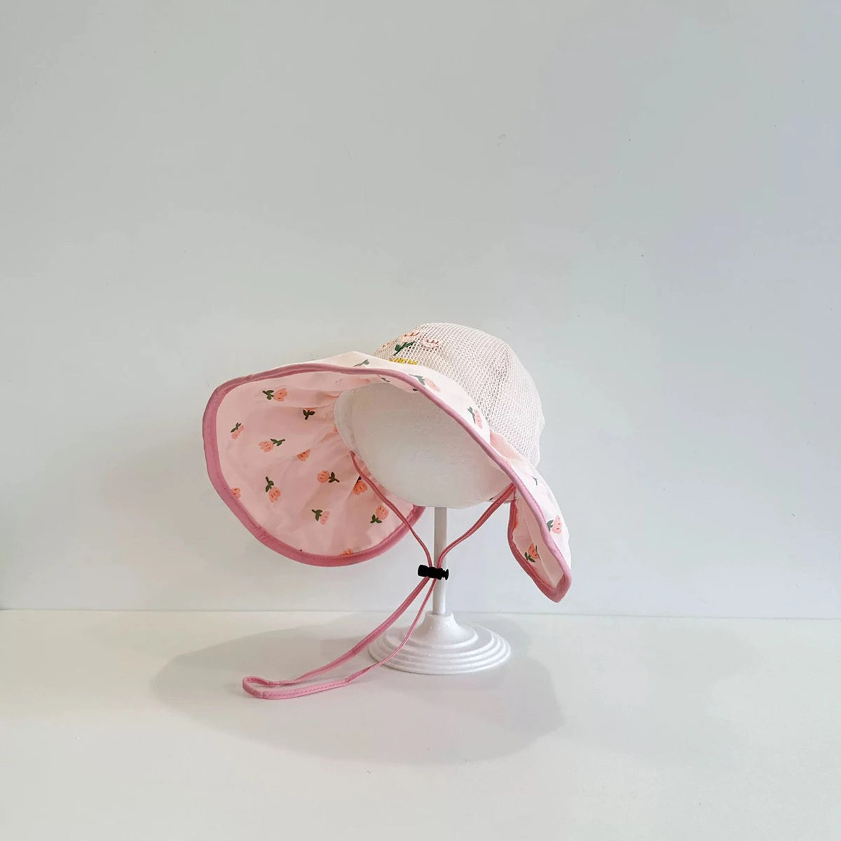 Floral Mesh Wide Brim Sun Hat