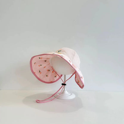 Floral Mesh Wide Brim Sun Hat