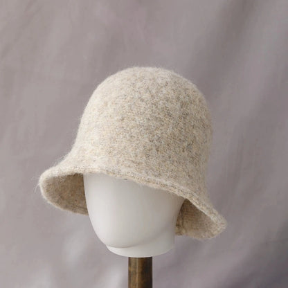 Wool Knit Cashmere Winter Bucket Hat