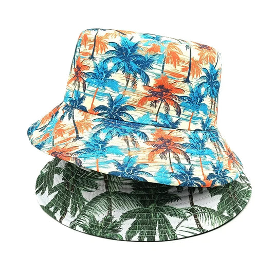 Fashion Bucket Hat Coconut Tree Printing Pattern