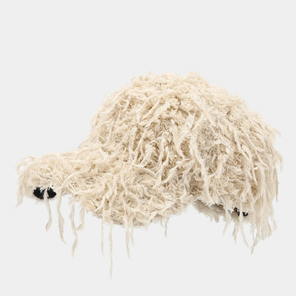M Label Lamb Wool Baseball Cap