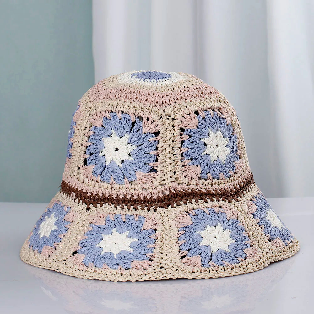 Wide Brim Foldable Summer Straw Bucket Hat
