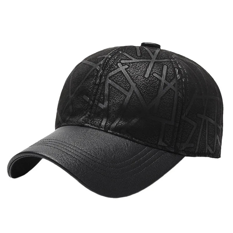 Classic Leather Winter Baseball Cap