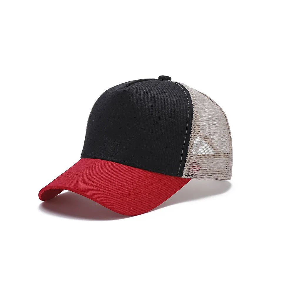 5 Pane Mesh Baseball Cap Adult Hip Hop Curved Snapback Hats