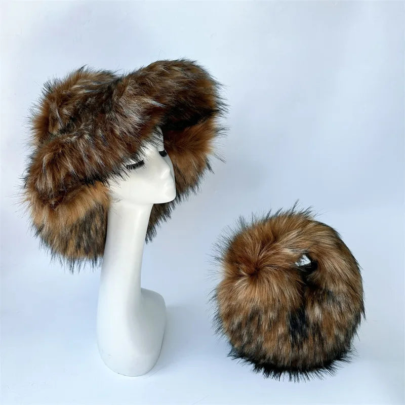 Oversized Fluffy Y2K Winter Bucket Hat
