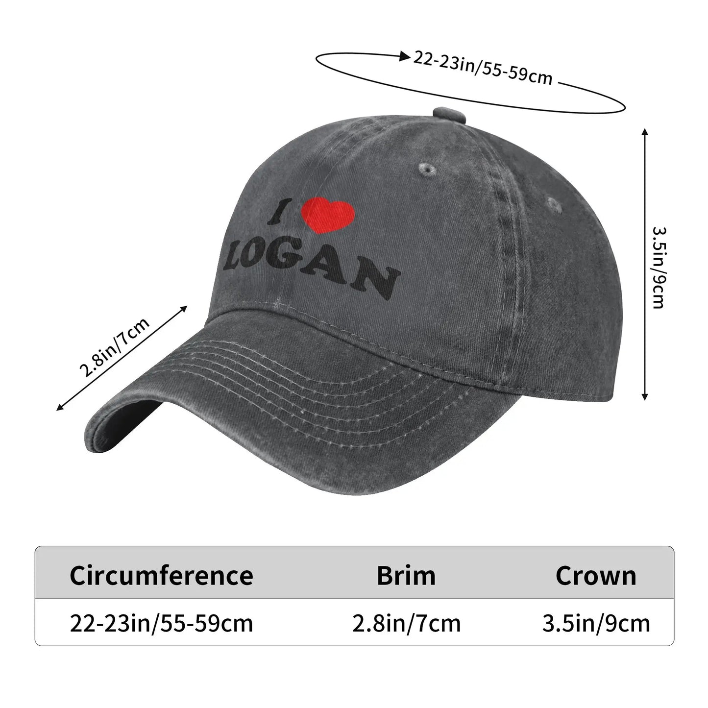 I Love Logan Adjustable Trucker Baseball Cap