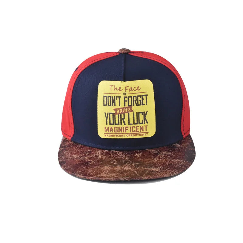 PU Pattern High Quality Flat Brim Snapback Cap