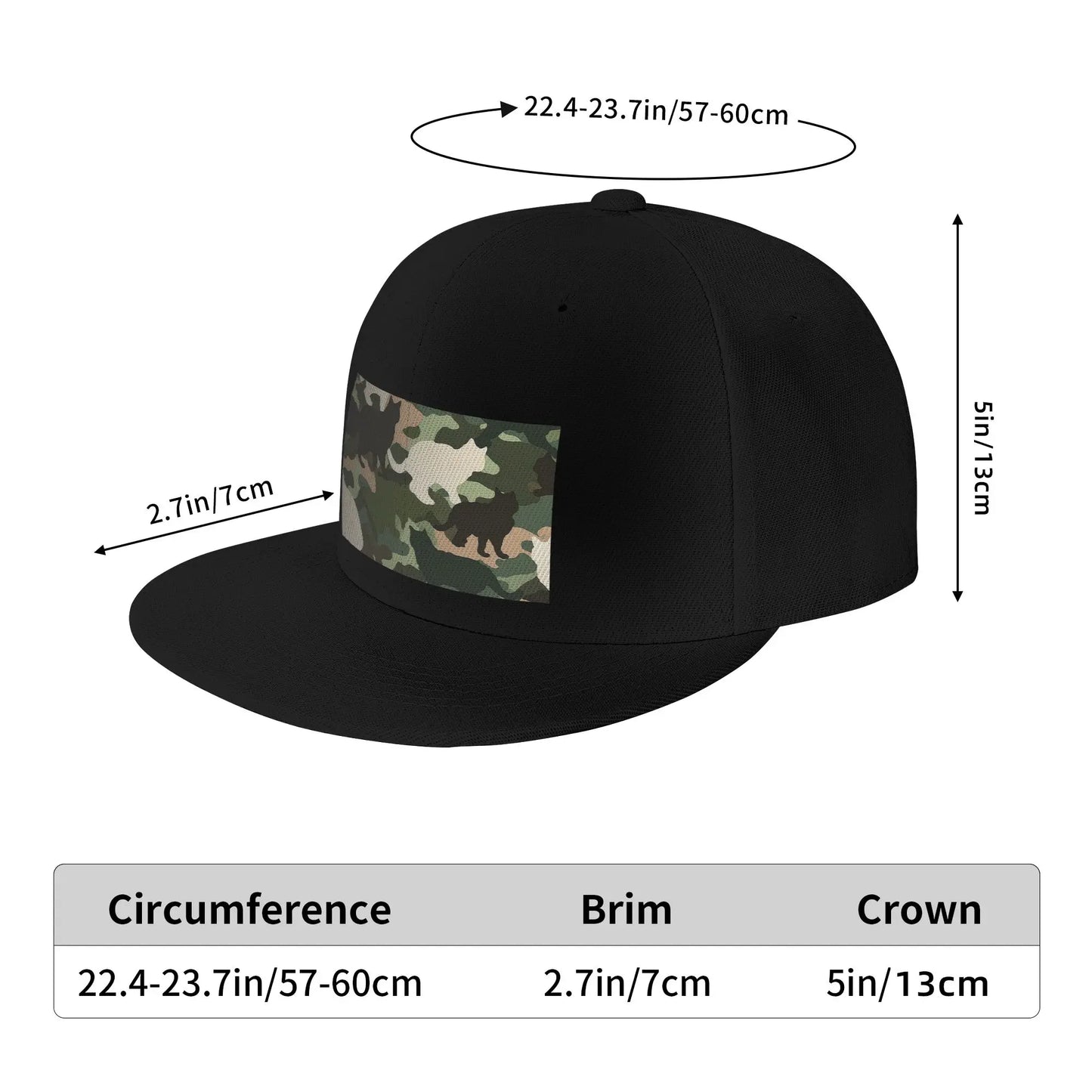 Cat Camouflage Pattern Breathable Outdoor Snapback Cap