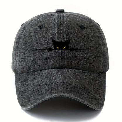 Cartoon Cat Printed Adjustable Baseball Cap