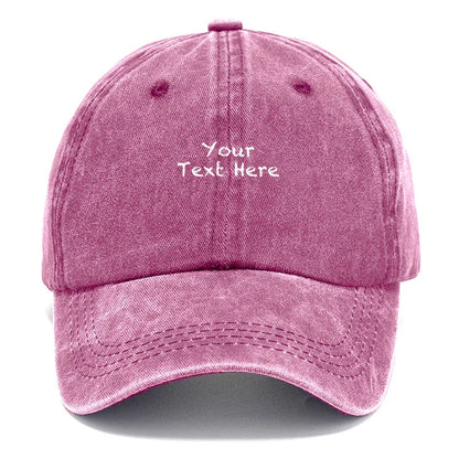 Custom Text Vintage Washed Cotton Baseball Cap