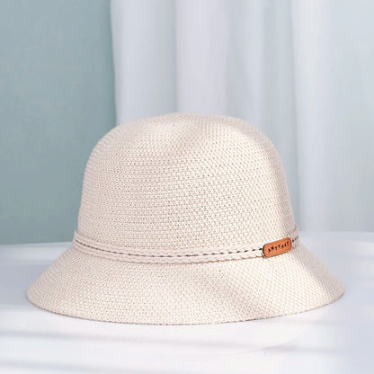 Women Foldable Straw Sun Bucket Hat