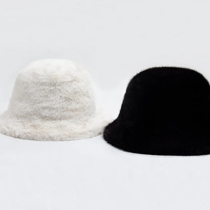 Faux Fur Bucket Hat Women Autumn Winter