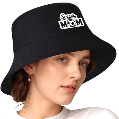 Proud Soccer Mom Typography Design Casual Bucket Hat
