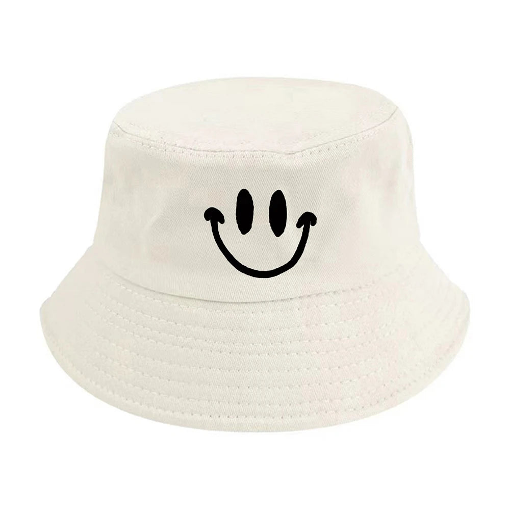 Unisex Smile Face Print Bucket Hat