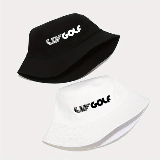 Golf Printed Bucket Hats Couple's Breathable Light Weight Foldable Sun Cap