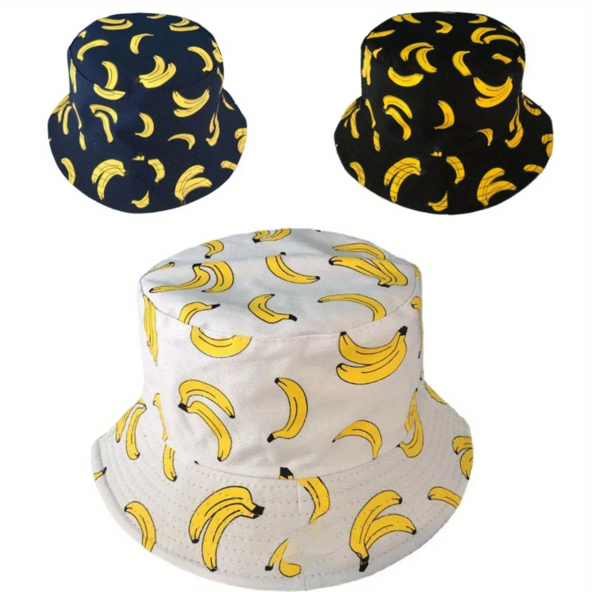 Banana Print Double Side Soft Cotton Bucket Hat