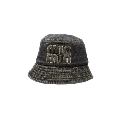 Fashion Letter Denim Reversible Bucket Hat