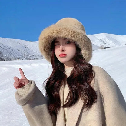 Warm Plush Winter Outdoor Bucket Hat