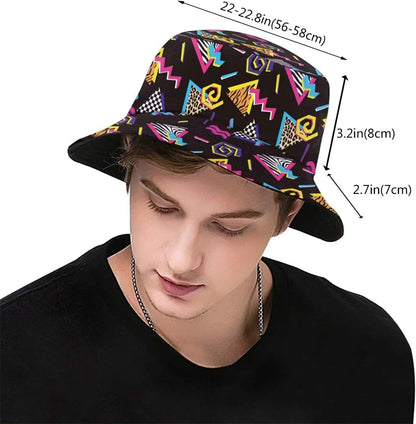 Retro Vintage Geometric Leopard Print Bucket Hat