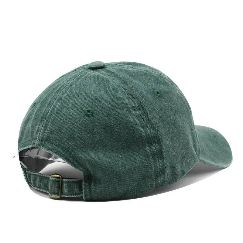 New Unisex Washed Cotton Cap Letter Embroidery Baseball Cap