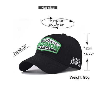 Unisex Cotton Washed Vintage Letter Baseball Cap