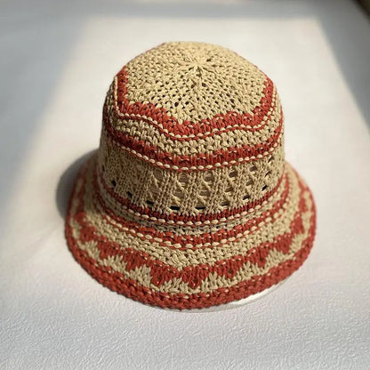 Korean Handmade Crochet Hollow Breathable Summer Bucket Hat