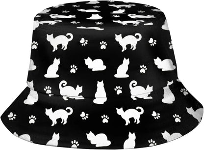 Cute Cat Printing Hip Hop Outdoor Fisherman Hat