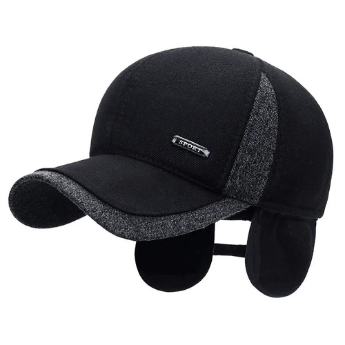 Waterproof Sports Baseball Cap Adjustable Lined Earflap Winter