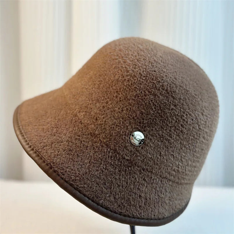 Retro Imitation Mink Hair Bucket Hat