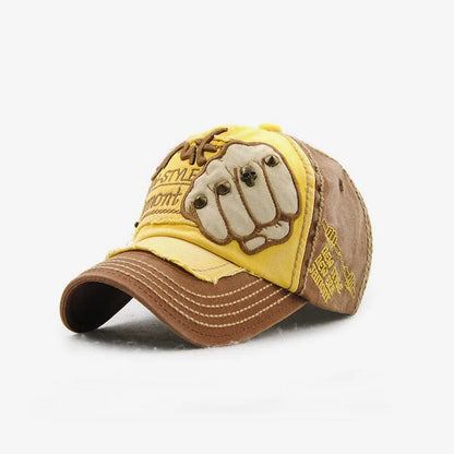 Rivet Letter Embroidered Hip Hop Baseball Cap