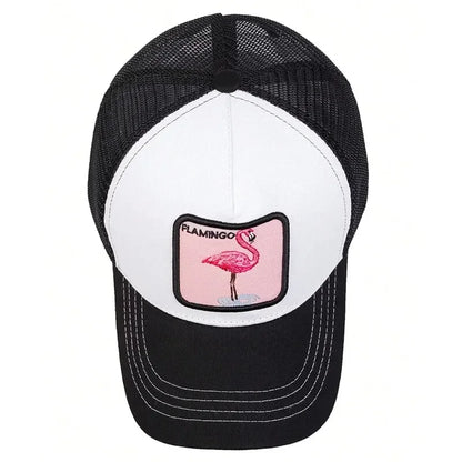 Unisex Flamingo Patch Embroidery Baseball Net Caps