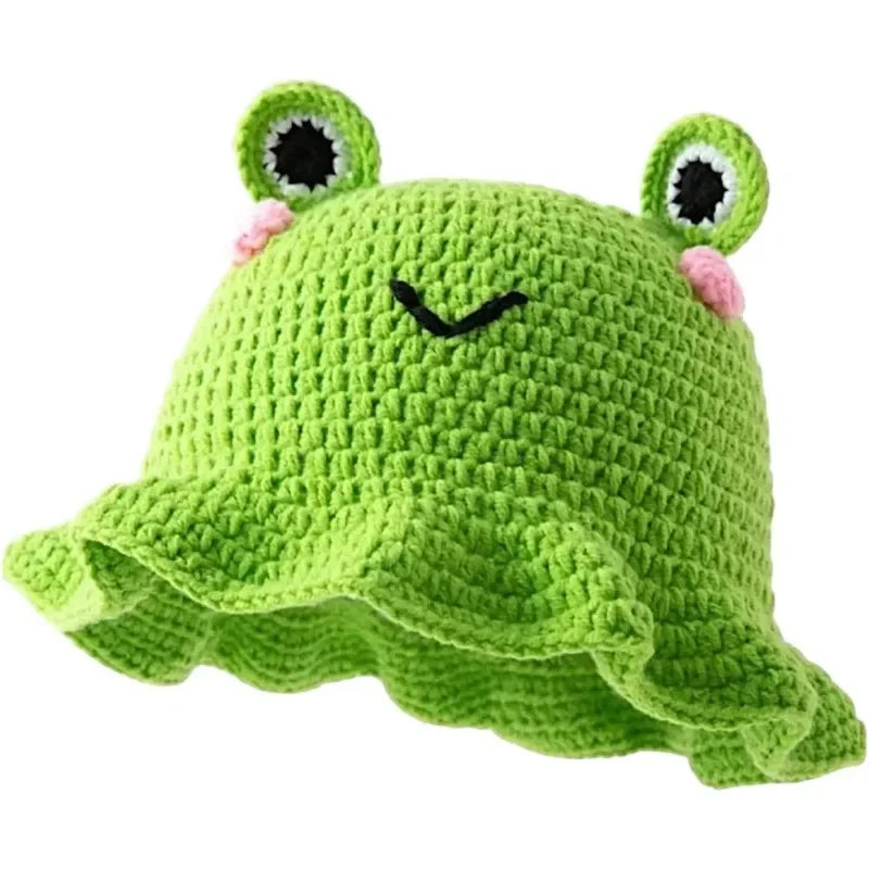 Hand Woven Frog Ruffled Fisherman Bucket Hat